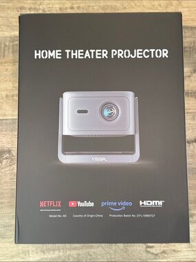 Gray Home Theater Projector - Portable HDMI Streaming